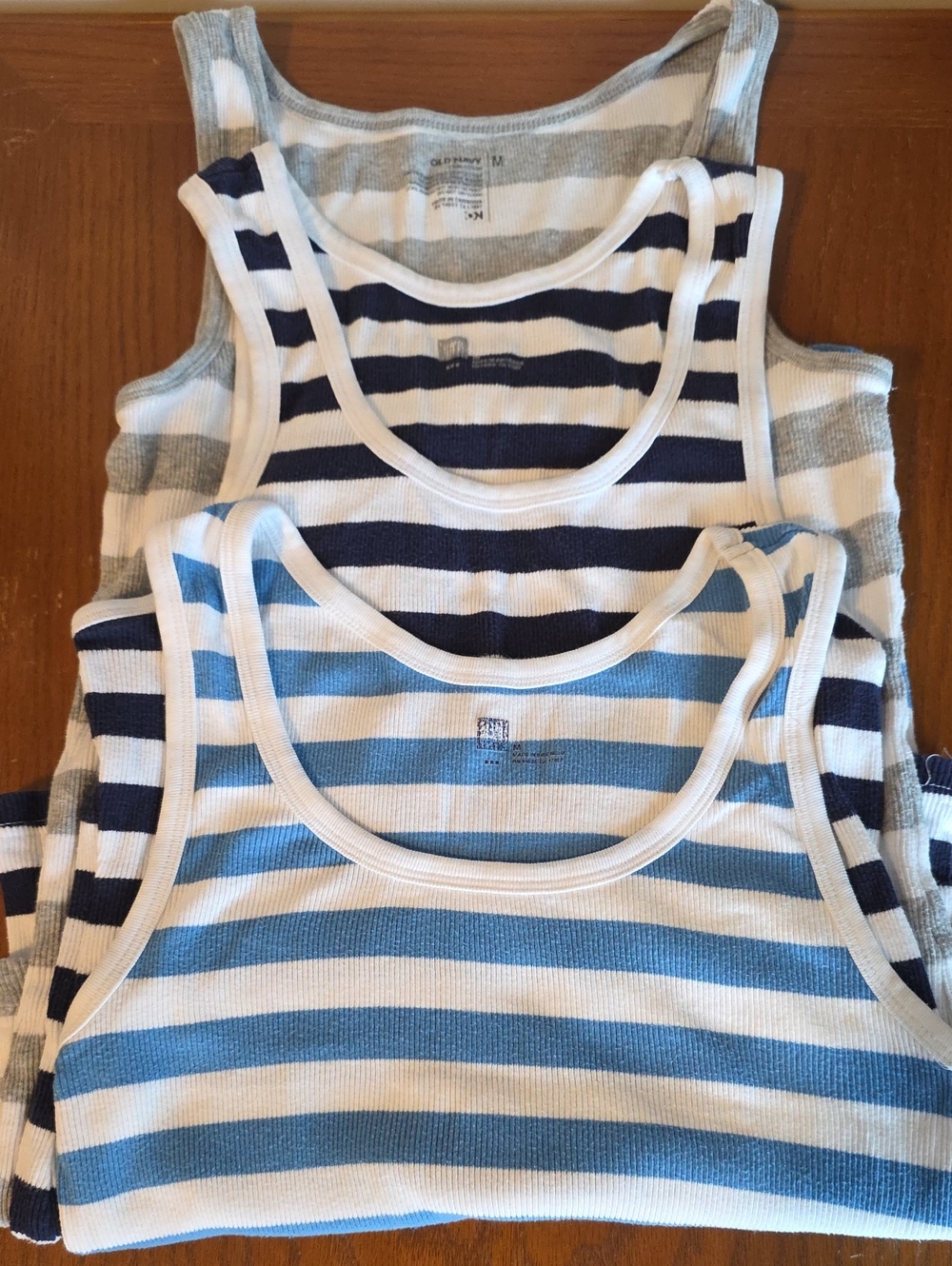 Lot Of Three Tanks One Old Navy Two Gap Striped Tanks Size Medium